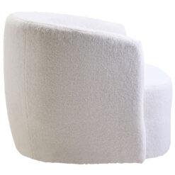 Boho Modern Ivory White Boucle Swivel Tub Armchair Accent Chair