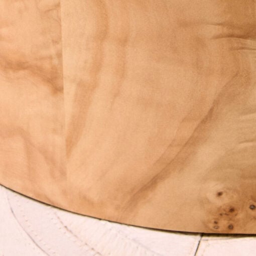 Boho Rustic Light Burl Wood Round Side Table End Table