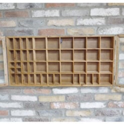 Boho Rustic Solid Light Fir Wood And Glass Multi Compartment Apothecary Style Wall Display Cabinet Wall Shelf 90cm