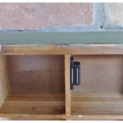 Boho Rustic Solid Light Fir Wood And Glass Multi Compartment Apothecary Style Wall Display Cabinet Wall Shelf 90cm