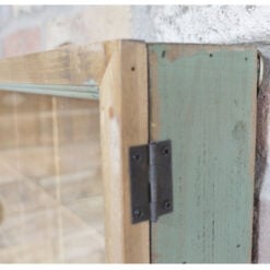 Boho Rustic Solid Light Fir Wood And Glass Multi Compartment Apothecary Style Wall Display Cabinet Wall Shelf 90cm