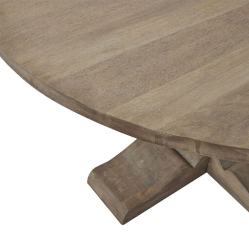 French Rustic Country Farmhouse Solid Light Hard Wood Round Pedestal 6 Seater Dining Table 150cm French Rustic Country Farmhouse Solid Light Hard Wood Round Pedestal 6 Seater Dining Table 150cm