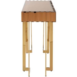 Gold Mirrored Glass And Gold Metal 1 Drawer Console Table Desk Dressing Table 124cm