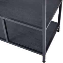 Industrial 7 Tier Large Black Metal And Wood Shelving Display Unit Bookcase 200cm