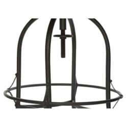 Industrial Black Metal And Solid Wood Round Height Adjustable Bar Table Dining Table With Foot Bar 80cm