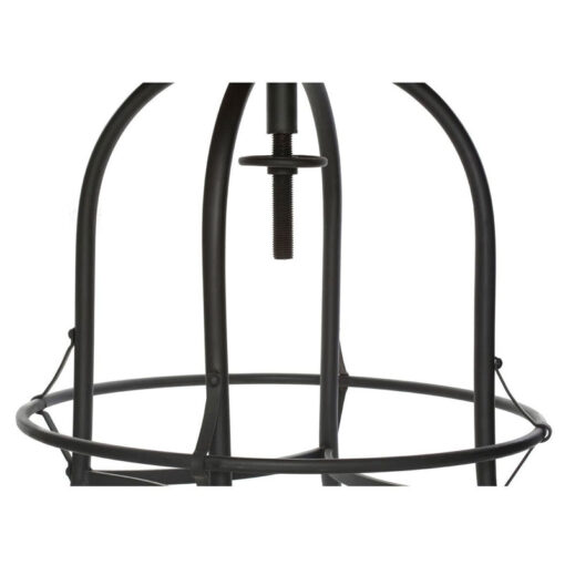 Industrial Black Metal And Solid Wood Round Height Adjustable Bar Table Dining Table With Foot Bar 80cm