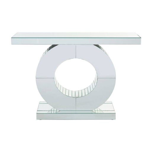 Mirrored Console Table With Glass Feature Panelled O Base