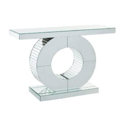 Mirrored Console Table With Glass Feature Panelled O Base