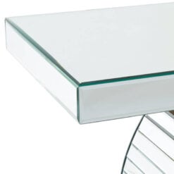 Mirrored Console Table With Glass Feature Panelled O Base
