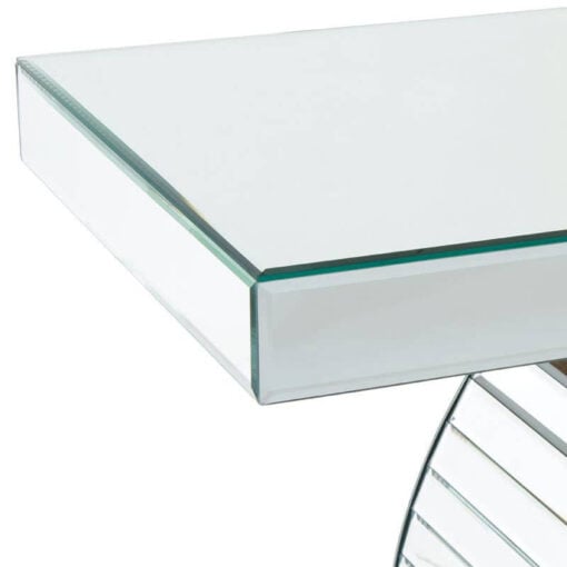 Mirrored Console Table With Glass Feature Panelled O Base
