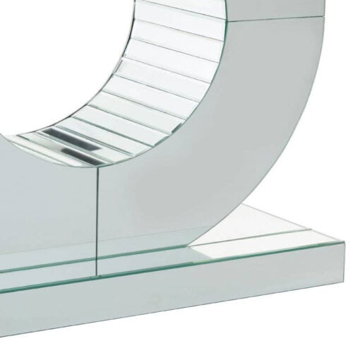 Mirrored Console Table With Glass Feature Panelled O Base