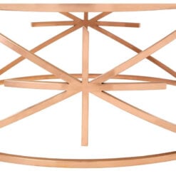 Rose Gold Metal And Black Marble Round Coffee Table 90cm