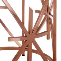 Rose Gold Metal And Black Marble Round Side Table End Table