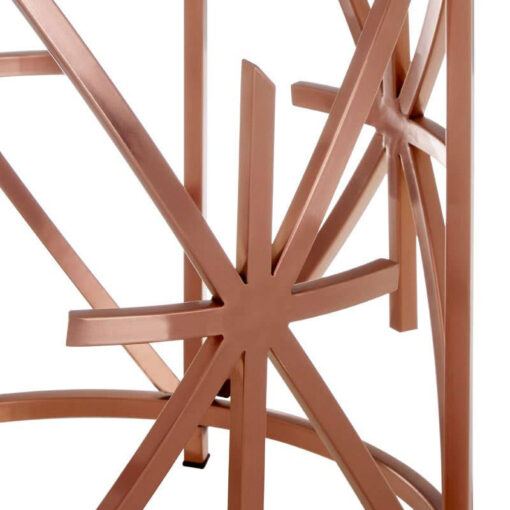 Rose Gold Metal And Black Marble Round Side Table End Table