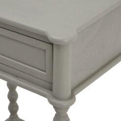 Rustic Country Farmhouse Light Grey Solid Wood 2 Tier 1 Drawer Side Table Bedside Cabinet