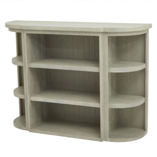Rustic Grey Tint Light Pine Wood 4 Tier Open Shelving Display Unit Sideboard 153cm Rustic Grey Tint Light Pine Wood 4 Tier Open Shelving Display Unit Sideboard 153cm