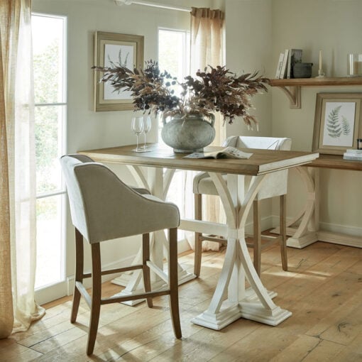 Rustic Light Grey Woven Fabric And Solid Rubberwood Bar Stool Rustic Light Grey Woven Fabric And Solid Rubberwood Bar Stool