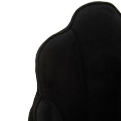 Set Of 2 Gold Metal And Black Velvet Scalloped Shell Dining Chairs