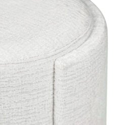 Upholstered Round Cream Chenille Dressing Table Stool Footstool