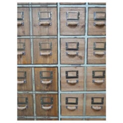 Boho Distressed Duck Green Metal And Solid Wood 2 Door Multi Drawer Apothecary Storage Cabinet 120cm