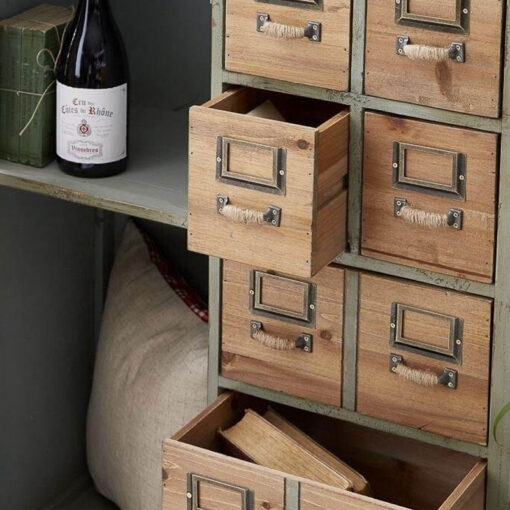 Boho Distressed Duck Green Metal And Solid Wood 2 Door Multi Drawer Apothecary Storage Cabinet 120cm