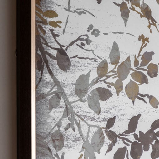 Boho Japanese Garden Wall Art Large Wall Mirror With Black And Gold Wood Frame 98cm Boho Japanese Garden Wall Art Large Wall Mirror With Black And Gold Wood Frame 98cm