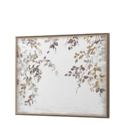 Boho Japanese Garden Wall Art Large Wall Mirror With Black And Gold Wood Frame 98cm