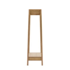 Boho Rustic Light Oak Wood And Rattan Open Wardrobe 174cm