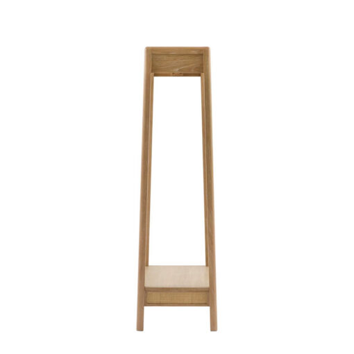 Boho Rustic Light Oak Wood And Rattan Open Wardrobe 174cm