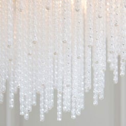 Dimmable 5 Light Gold Pendant Cascade Ceiling Light With Textured Glass Rods 50cm