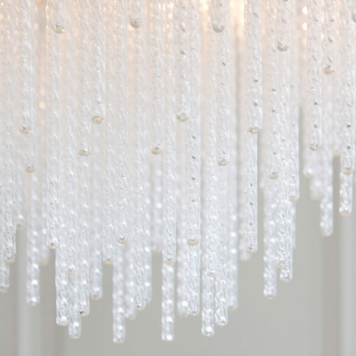 Dimmable 5 Light Gold Pendant Cascade Ceiling Light With Textured Glass Rods 50cm