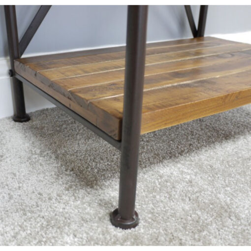 Industrial Black Metal And Solid Wood 3 Tier Shelving Unit Bookcase 89cm Industrial Black Metal And Solid Wood 3 Tier Shelving Unit Bookcase 89cm