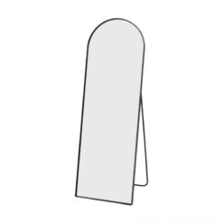 Industrial Cheval Arched Black Metal Freestanding Floor Mirror 150cm