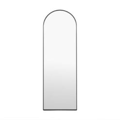 Industrial Cheval Arched Black Metal Freestanding Floor Mirror 150cm