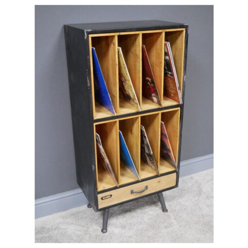 Industrial Retro Black Metal And Solid Wood 1 Drawer Large Filing Cabinet Vinyl Record Magazine Cabinet Industrial Retro Black Metal And Solid Wood 1 Drawer Large Filing Cabinet Vinyl Record Magazine Cabinet