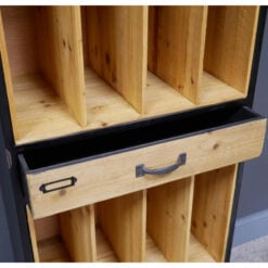 Industrial Retro Black Metal And Solid Wood 2 Drawer Large Filing Cabinet Vinyl Record Magazine Cabinet