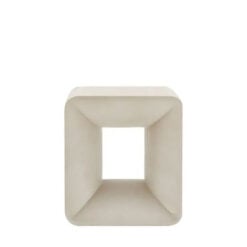 Minimalist Sculptural Cream Curved Indoor Outdoor Reinforced Concrete Side Table