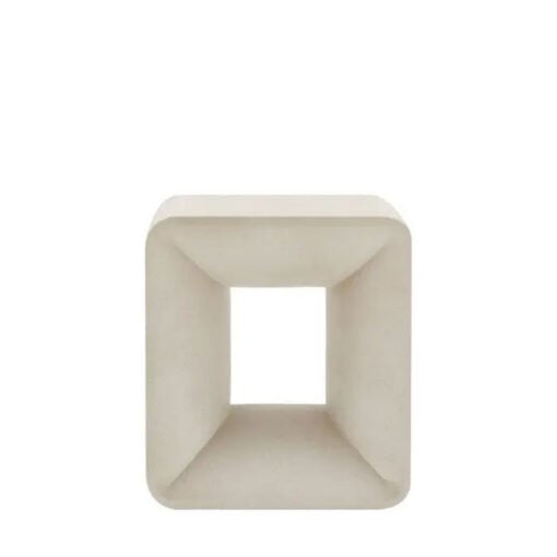 Minimalist Sculptural Cream Curved Indoor Outdoor Reinforced Concrete Side Table