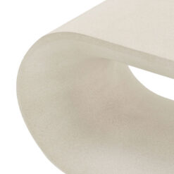 Minimalist Sculptural Cream Curved Oblong Indoor Outdoor Reinforced Concrete Coffee Table 130cm