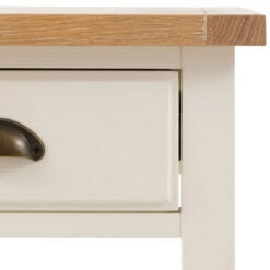 Rustic Country Farmhouse 2 Tier 1 Drawer Soft White And Natural Wood Bedside Cabinet Side Table