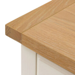 Rustic Country Farmhouse 2 Tier 1 Drawer Soft White And Natural Wood Bedside Cabinet Side Table