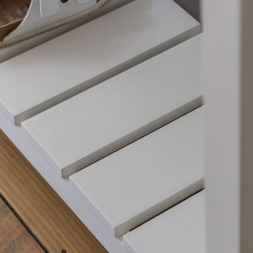 Rustic Country Farmhouse 2 Tier 2 Drawer Soft White And Natural Light Wood Slim Console Table 140cm