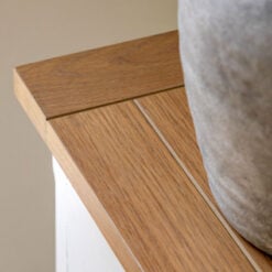 Rustic Country Farmhouse 3 Drawer Soft White And Natural Light Wood Chest Of Drawers