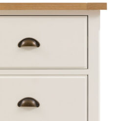 Rustic Country Farmhouse 3 Drawer Soft White And Natural Light Wood Chest Of Drawers