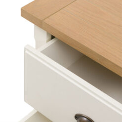 Rustic Country Farmhouse 3 Drawer Soft White And Natural Light Wood Chest Of Drawers