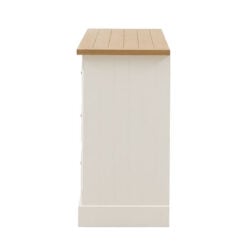 Rustic Country Farmhouse 6 Drawer Soft White And Natural Light Wood Chest Of Drawers