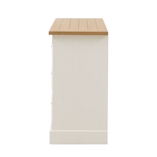 Rustic Country Farmhouse 6 Drawer Soft White And Natural Light Wood Chest Of Drawers