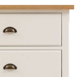 Rustic Country Farmhouse 6 Drawer Soft White And Natural Light Wood Chest Of Drawers