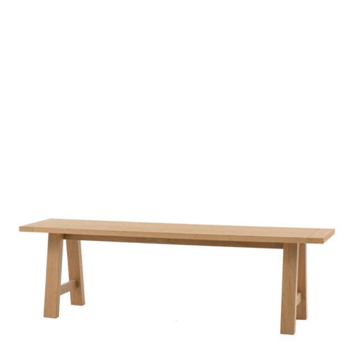 Rustic Country Farmhouse Light Oak Wood 3 Seater Backless Dining Bench 150cm
