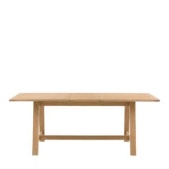 Rustic Country Farmhouse Light Oak Wood 6 - 8 Seater Extending Dining Table 160cm - 200cm